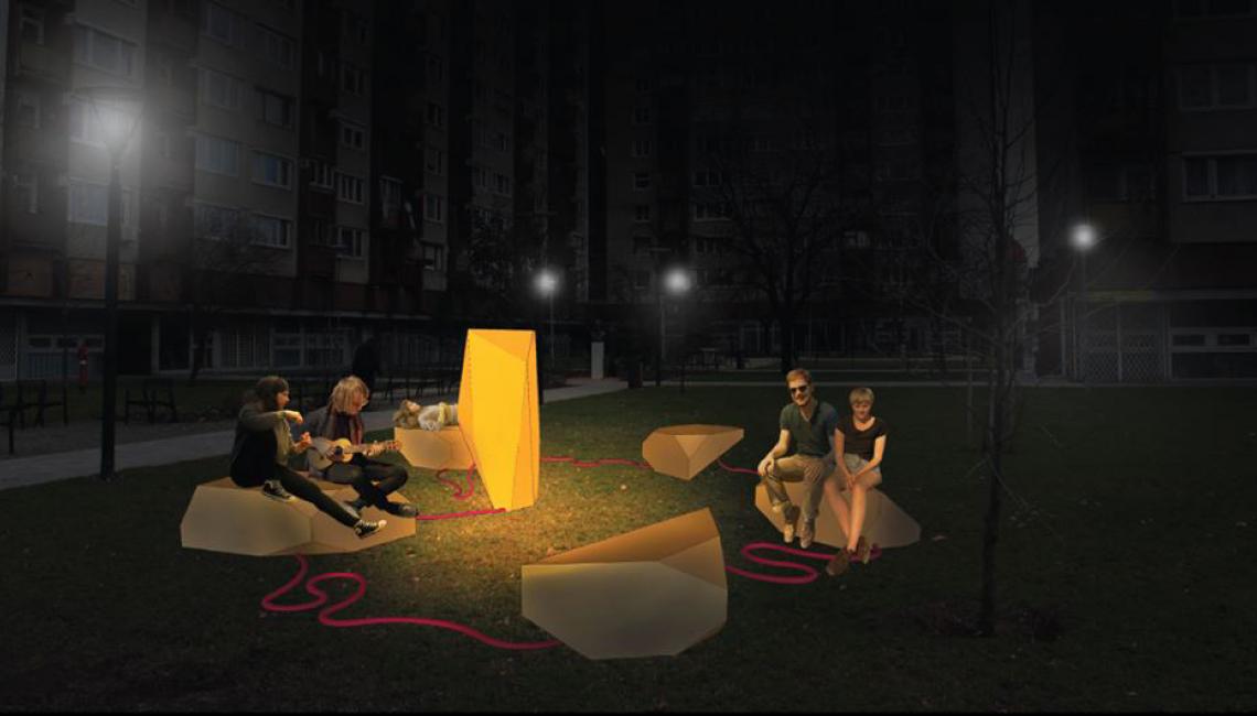 Parázs 2.0 - smart, furniture, design, renewable energy