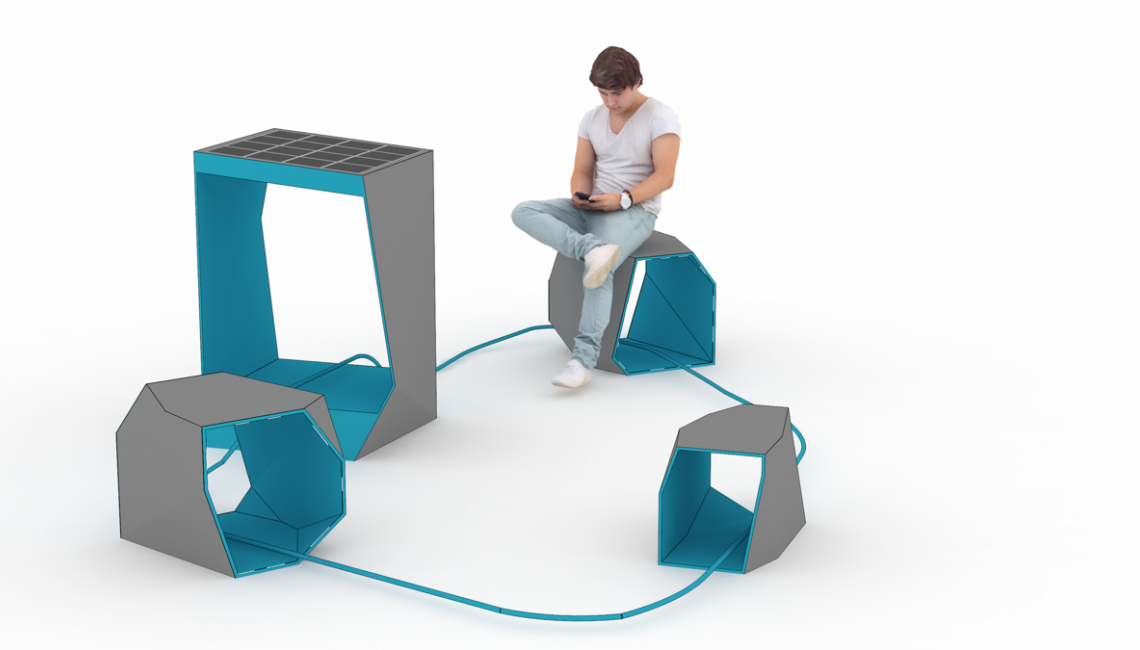 Parázs 2.0 - smart, furniture, design, renewable energy
